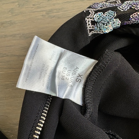 Bronx and Banco Annabell Sequined Sequin Floral Jumpsuit Black Bustier - Size XS - Picture 8 of 14